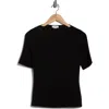 Nordstrom Rack Boat Neck Ribbed T-shirt In Black