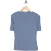 Nordstrom Rack Boat Neck Ribbed T-shirt In Blue