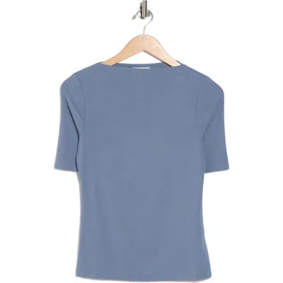 Nordstrom Rack Boat Neck Ribbed T-shirt In Blue