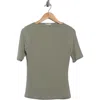Nordstrom Rack Boat Neck Ribbed T-shirt In Green