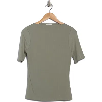 Nordstrom Rack Boat Neck Ribbed T-shirt In Green