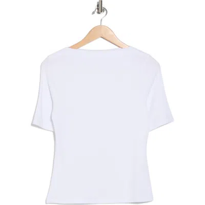 Nordstrom Rack Boat Neck Ribbed T-shirt In White