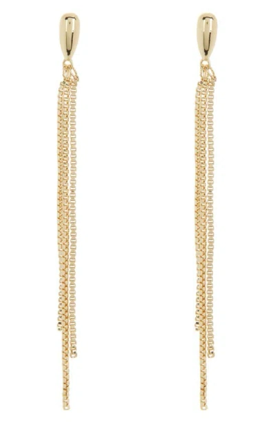 Nordstrom Rack Box Chain Fringe Linear Drop Earrings In Gold
