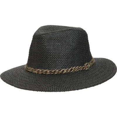 Nordstrom Rack Braided Trim Panama Hat In Black Combo