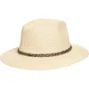 Nordstrom Rack Braided Trim Panama Hat In Ivory Combo