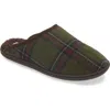 Nordstrom Rack Brock Faux Fur Lined Scuff Slipper In Green Plaid