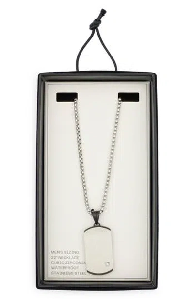 Nordstrom Rack Brushed Dog Tag Pendant Necklace