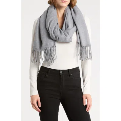 Nordstrom Rack Brushed Herringbone Wrap Scarf In Grey