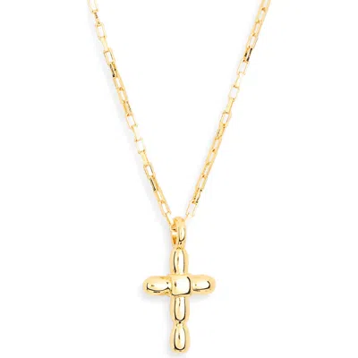 Nordstrom Rack Bubble Cross Pendant Necklace In Gold