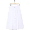 Nordstrom Rack Button Front Poplin Midi Skirt