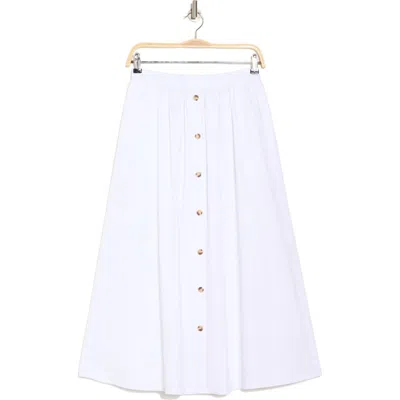 Nordstrom Rack Button Front Poplin Midi Skirt