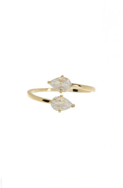 Nordstrom Rack Bypass Cubic Zirconia Ring In Clear- Gold