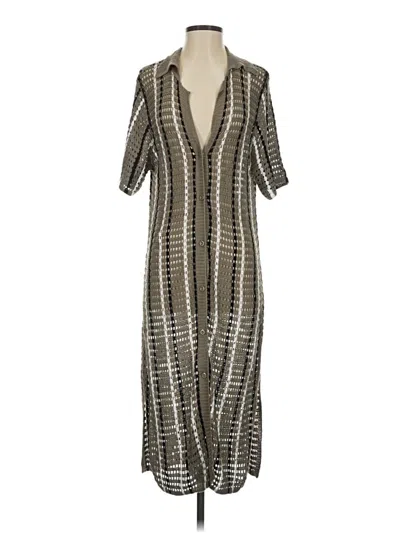 Pre-owned Nordstrom Rack Cardigan Sweater In Silver