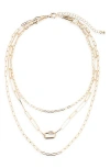 Nordstrom Rack Caribiner Pavé Cz Multi Layer Necklace In Gold