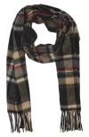 Nordstrom Rack Cashmere Fringe Scarf In Black Multi Plaid