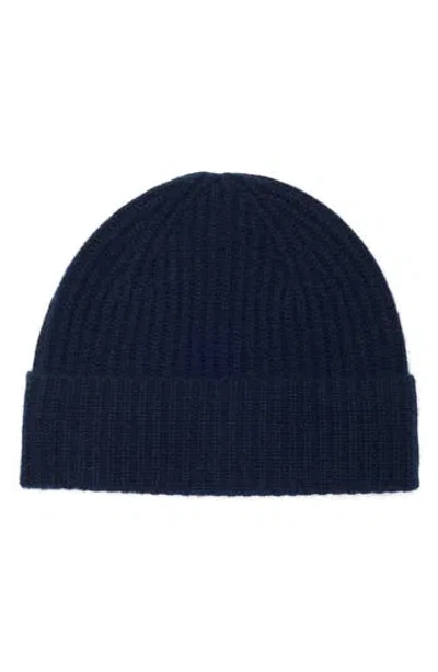 Nordstrom Rack Cashmere Ribbed Beanie In Blue