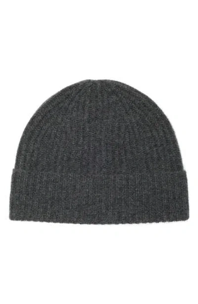 Nordstrom Rack Cashmere Ribbed Beanie In Gray
