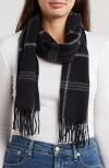 Nordstrom Rack Cashmere Scarf In Black Windowpane