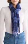 Nordstrom Rack Cashmere Scarf In Blue Multi Plaid