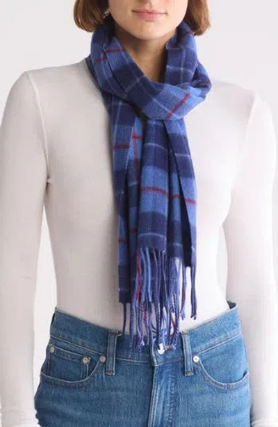 Nordstrom Rack Cashmere Scarf In Blue Multi Plaid