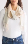 Nordstrom Rack Cashmere Scarf In Grey- Pink Colorblock