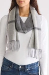 Nordstrom Rack Cashmere Scarf In Grey Multi Plaid