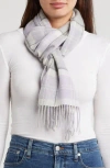 Nordstrom Rack Cashmere Scarf In Purple- Grey Plaid