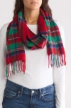 Nordstrom Rack Cashmere Scarf In Red Multi Plaid