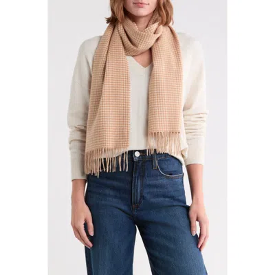 Nordstrom Rack Cashmere Scarf In Tan Houndstooth