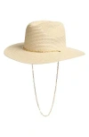 Nordstrom Rack Chain Link Chin Strap Floppy Hat In White