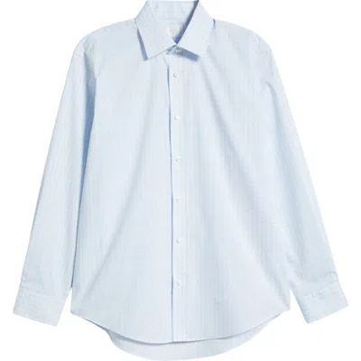 Nordstrom Rack Check Cotton Blend Dress Shirt In Blue Weston Plaid