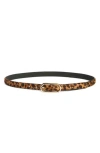 Nordstrom Rack Cheetah Genuine Calf Hair & Leather Belt In Brown