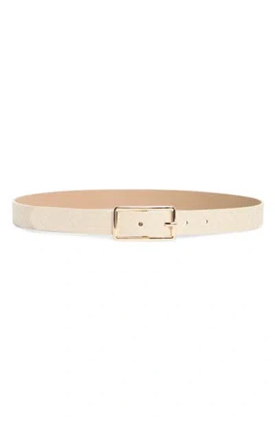Nordstrom Rack Chloe Embossed Faux Leather Belt In Bone