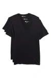 Nordstrom Rack Classic Cotton 3-pack V-neck Undershirts In Black