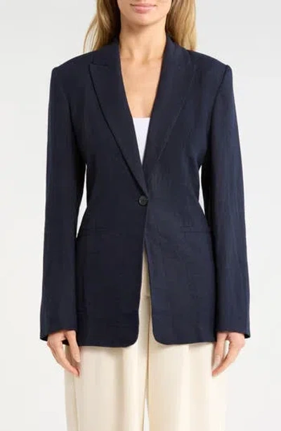 Nordstrom Rack Classic Fit Linen Blend Blazer In Blue