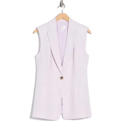 Nordstrom Rack Classic Fit Linen Blend Vest In Purple