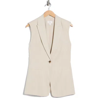 Nordstrom Rack Classic Fit Linen Blend Vest In Brown