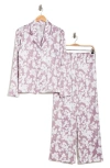 Nordstrom Rack Classic Satin Pajama 2-piece Set In Purple Peace Camo Floral