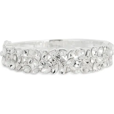 Nordstrom Rack Cluster Cubic Zirconia Bangle Bracelet In Silver
