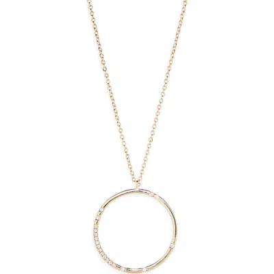 Nordstrom Rack Cluster Cz Circle Pendant Necklace In Gold