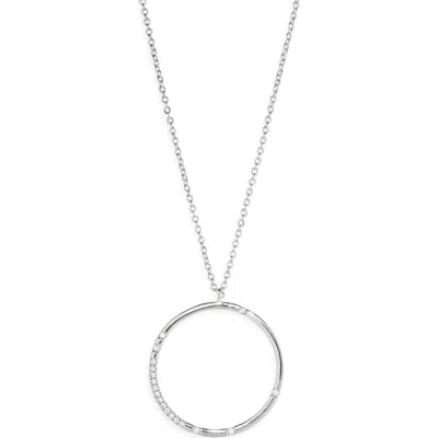 Nordstrom Rack Cluster Cz Circle Pendant Necklace In Metallic