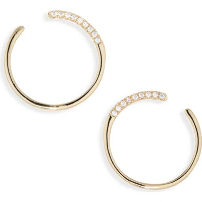 Nordstrom Rack Cluster Cz Frontal Hoop Earrings In Gold