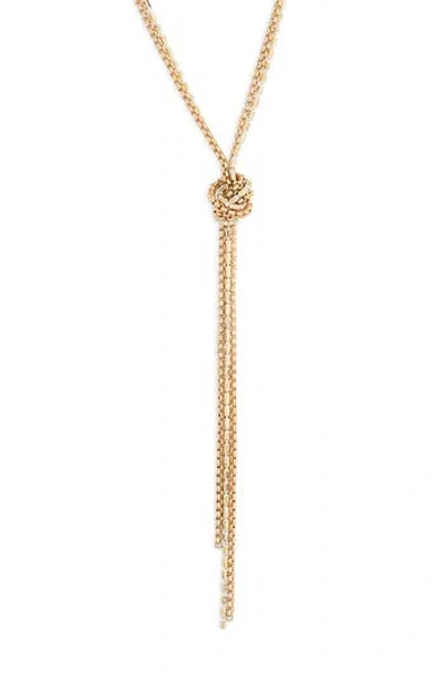 Nordstrom Rack Coated Sparkle Knotted Y-necklace In Gold