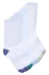 Nordstrom Rack Color Pop 5-pack Crew Socks In White -green -blue Multi