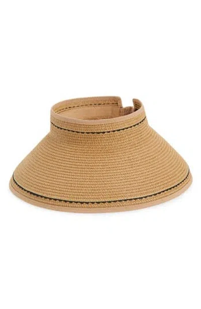 Nordstrom Rack Contrast Stitch Visor In Brown