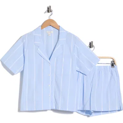 Nordstrom Rack Cotton Short Sleeve Shirt & Shorts Pajamas In Blue