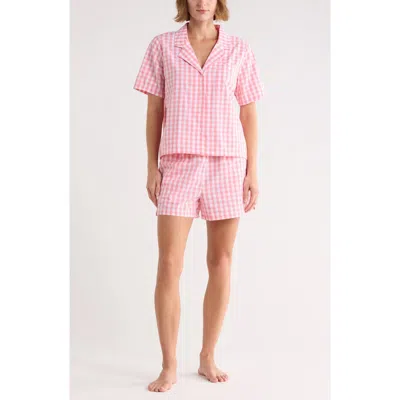 Nordstrom Rack Cotton Short Sleeve Shirt & Shorts Pajamas In Pink