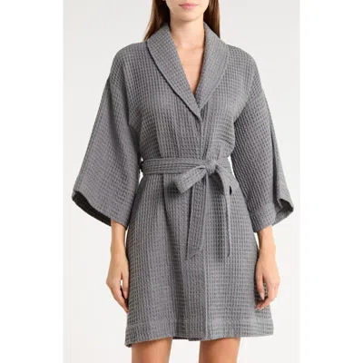 Nordstrom Rack Cotton Waffle Knit Robe In Gray