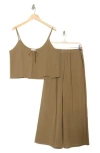 Nordstrom Rack Cover-up Tank & Pants Set In Olive Covert