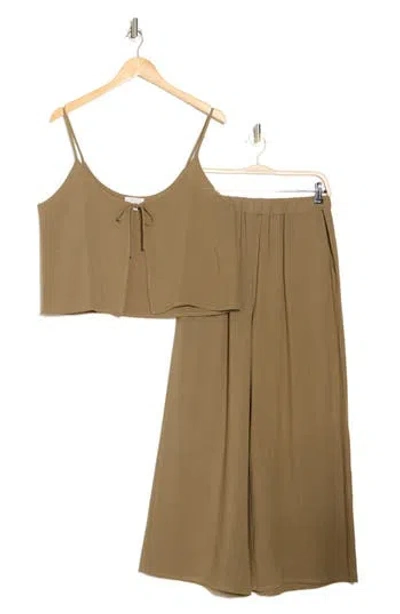 Nordstrom Rack Cover-up Tank & Pants Set In Tan Shore
